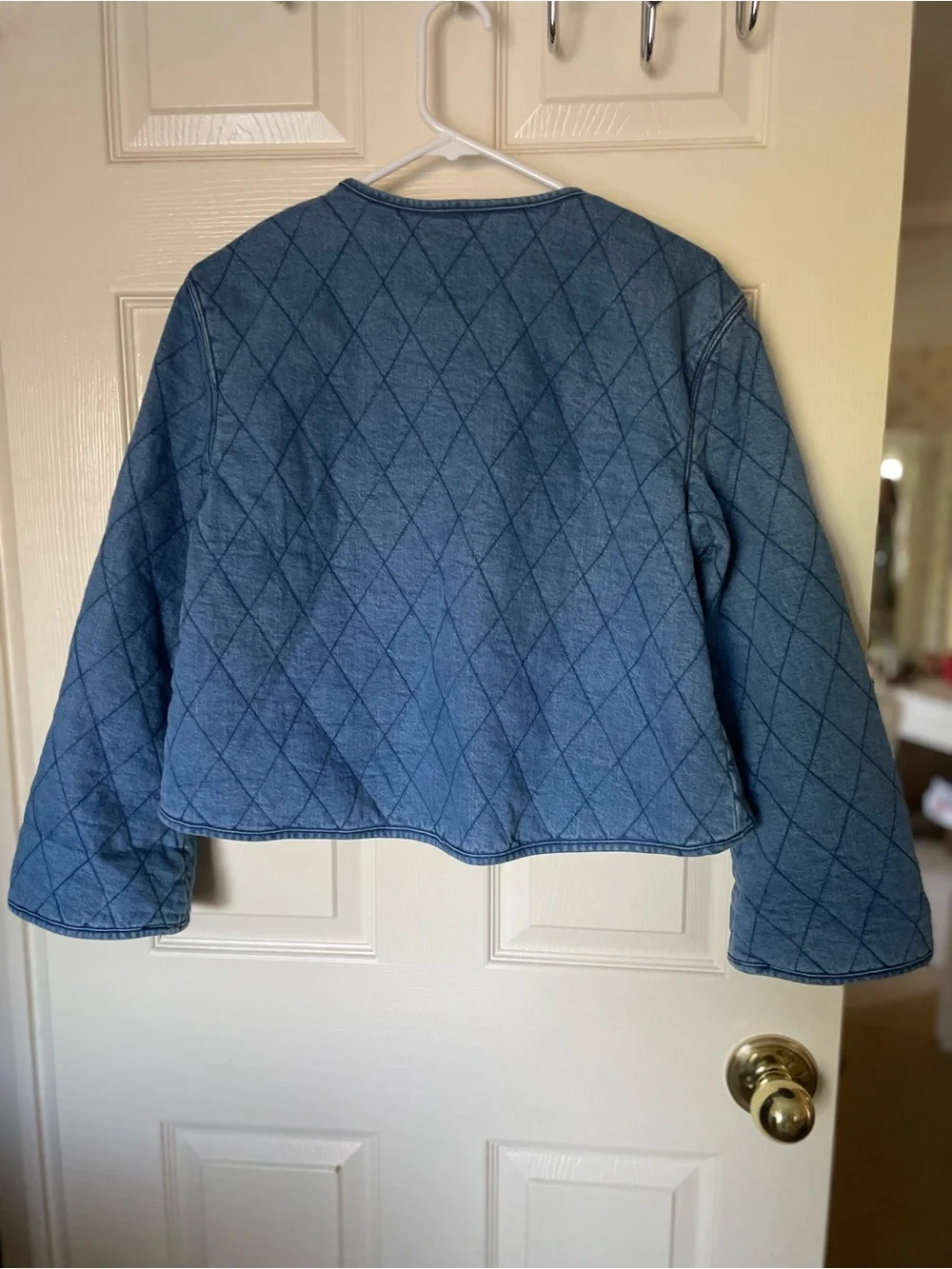 Kate Spade Quilted Denim Jacket in Blue color